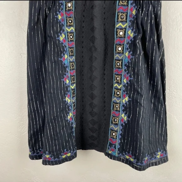 Free People Water Lily Mini Skater Dress Black Size 0 - Picture 5 of 10